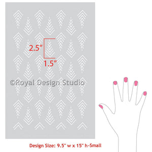 Designer Stencils for Painting Furniture - Arrow Print Designs and Tribal Pattern Stencils - Royal Design Studio