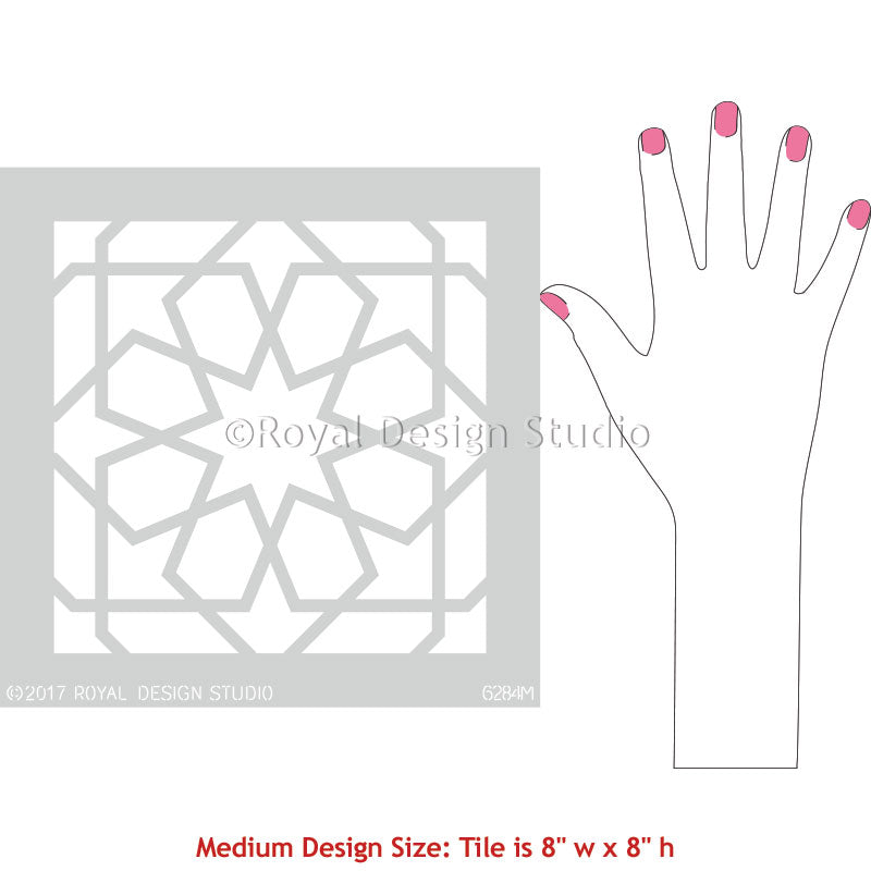 Moroccan Interior Design with DIY Tile Floor Stencils - Royal Design Studio