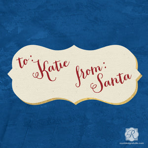Christmas Present Gift Tag Craft Stencils - Royal Design Studio