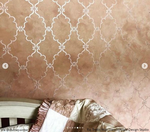 Raj Trellis Indian Wall Stencil