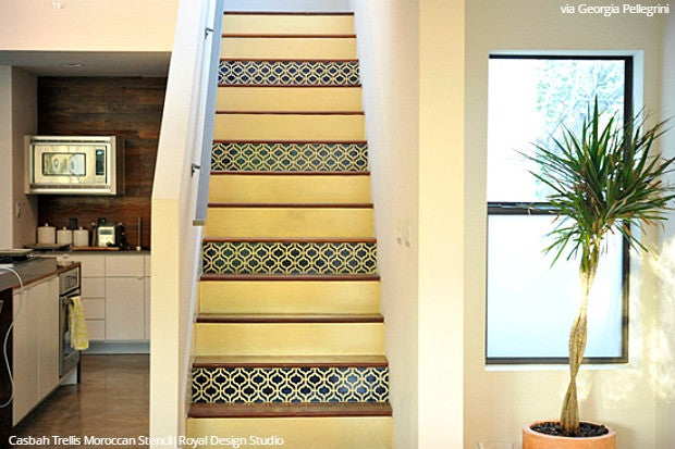Modern Moroccan Painted Colorful Stairs - Royal Design Studio