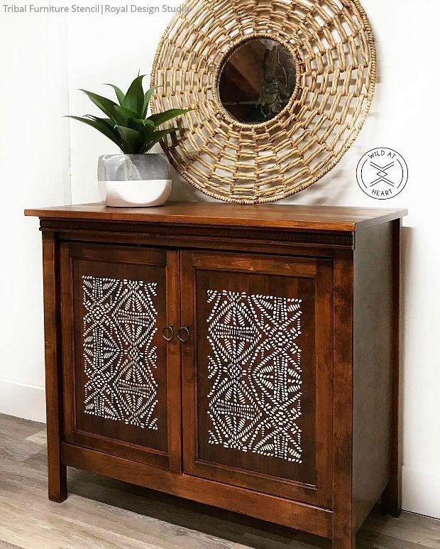 Tribal Batik Furniture Stencil