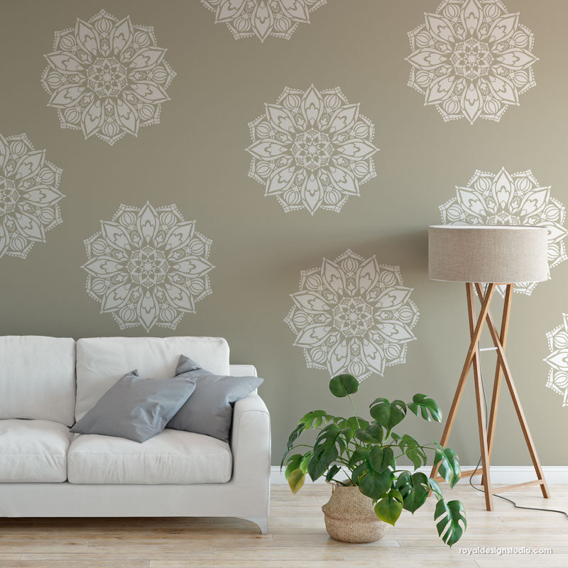 NEW! Bhakti Mandala Wall Mural Stencil