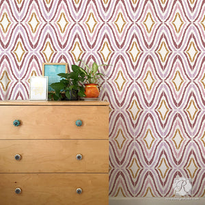 Modern Wallpaper Design for Easy DIY Projects - Good Vibrations Wall Stencils - Royal Design Studio