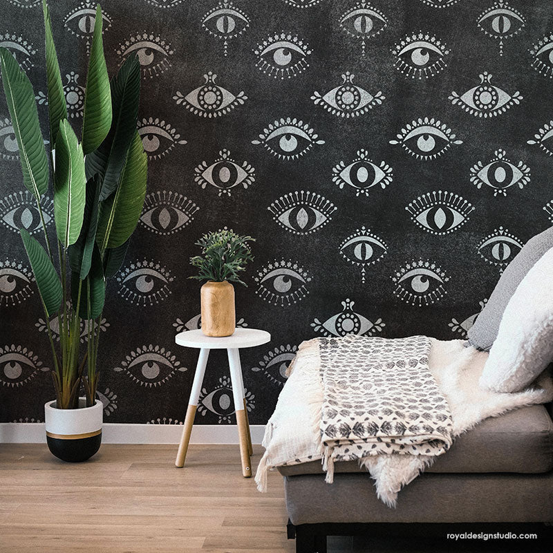 Protective Eyes Wall Stencil