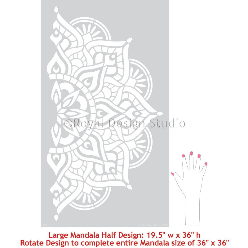 Painting Mandala Designs with Wall Art Stencils for Boho Bedroom Makeover - Royal Design Studio Stencils