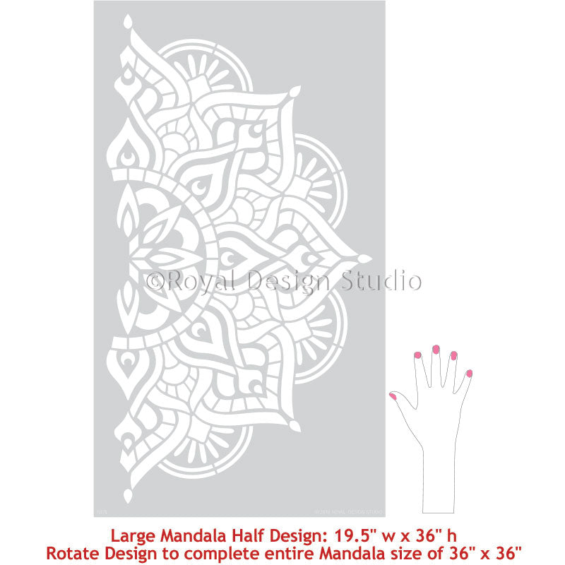 Large Mandala Wall Art Stencils for Painting Boho Bedroom Mural Design