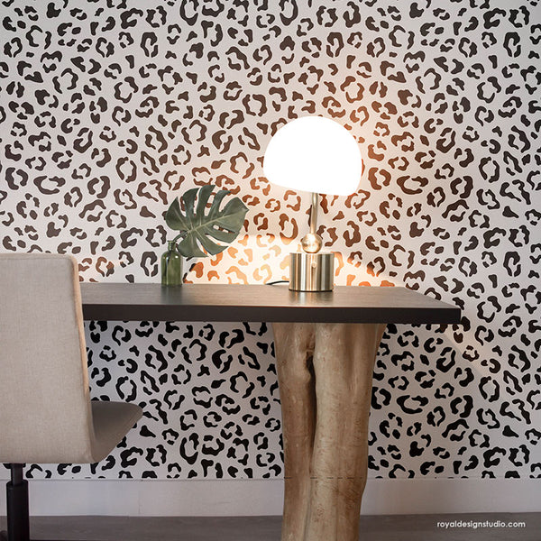 Leopard Print Wall Stencils - Cheetah Print Wallpaper - Animal Print Stencils for Wall Painting - Royal Design Studio