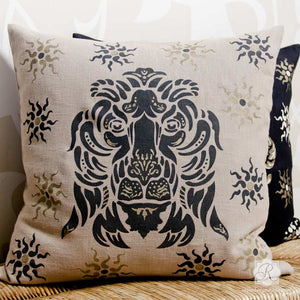 DIY Painted Pillow Project using Classic Lion Stencils for Italian Decor - Royal Design Studio