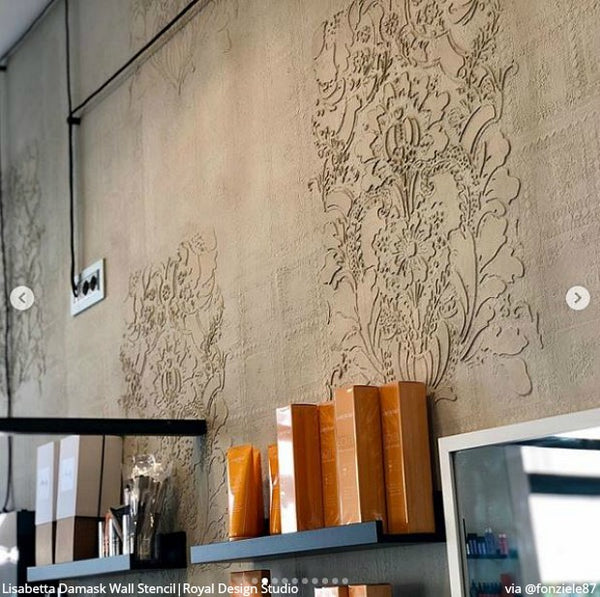 Large Floral Damask Wall Stencils - DIY Wallpaper Look
