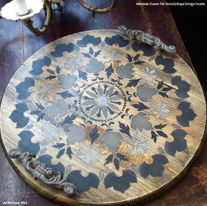 Chalk Paint Annie Sloan Wax Reclaimed Wood Furniture Mandala Stencils - Royal Design Studio