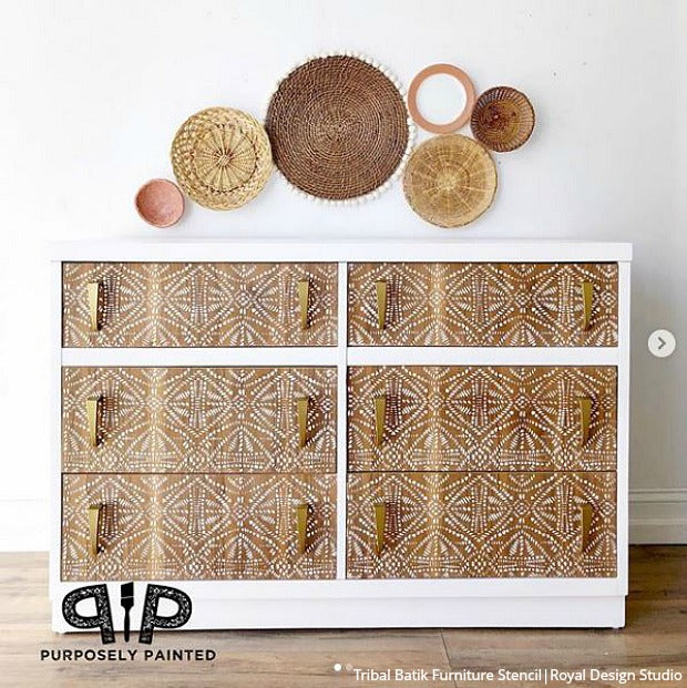 Tribal Batik Furniture Stencil