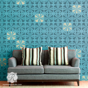Modern and Geometric Patterns - Flower Wall Stencils for Painting and DIY Decor - Royal Design Studio