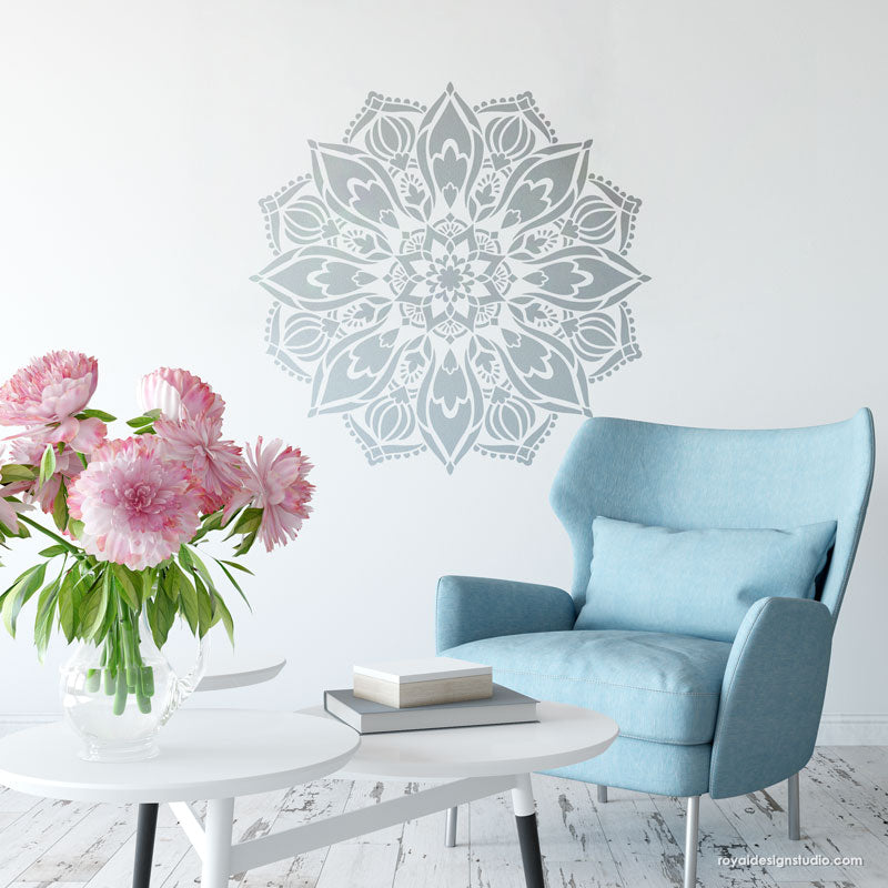DIY Wallpaper and Wall Art with Mandala Decor Patterns - Royal Design Studio Wall Stencils