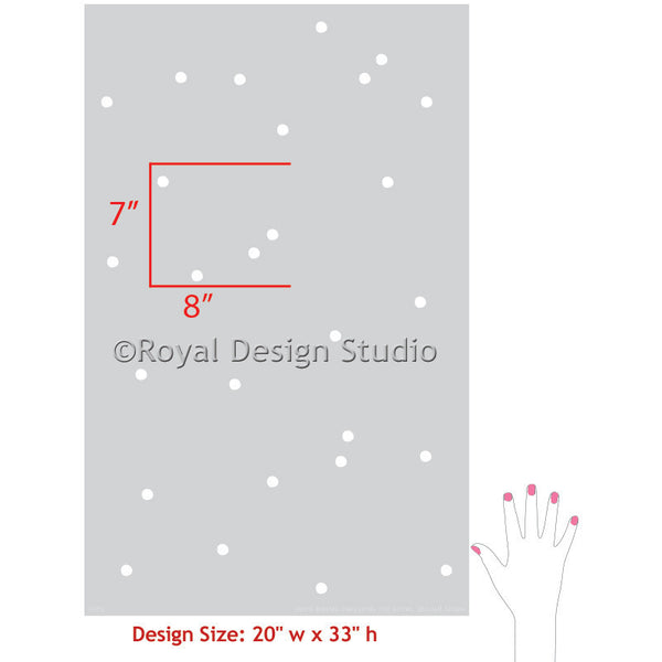 Painting Polka Dots on Walls with Wall Stencils - Royal Design Stuio