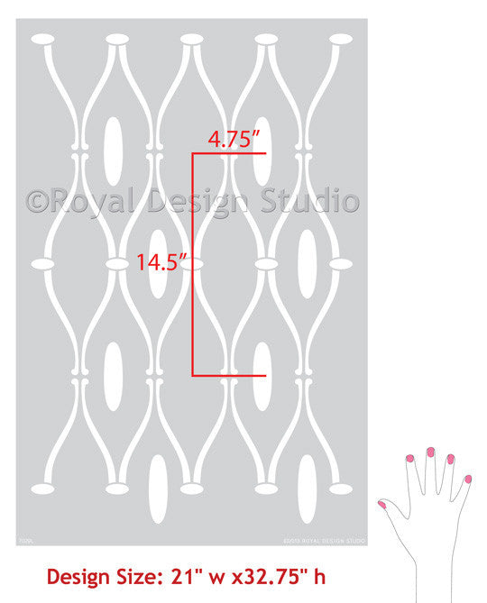 Modern Tribal Allover Trellis Wall Stencil | Elsebet Trellis | Raven+Lily Stencils | Royal Design Studio