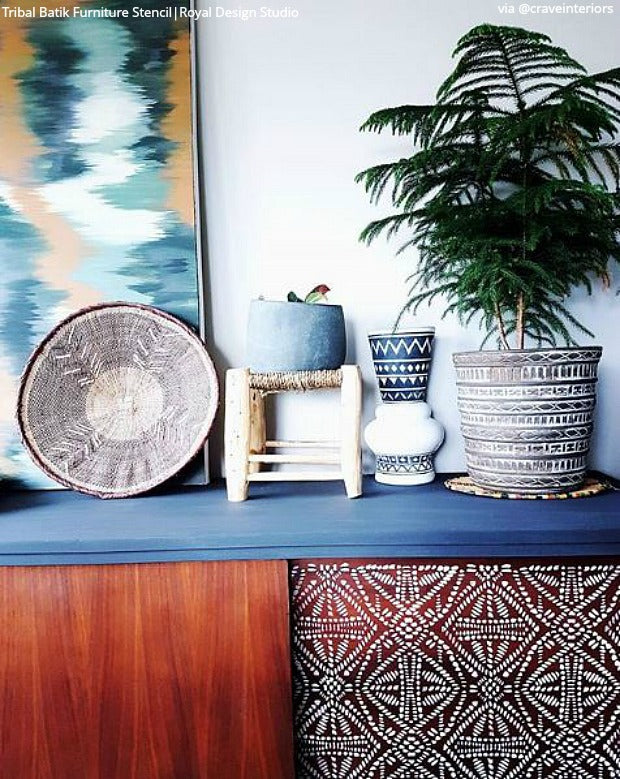 Tribal Batik Furniture Stencil