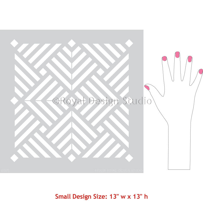 Floor Tiles for Modern Kitchen Floor - Tile Stencils for Painting Reclaimed Furniture - Royal Design Studio