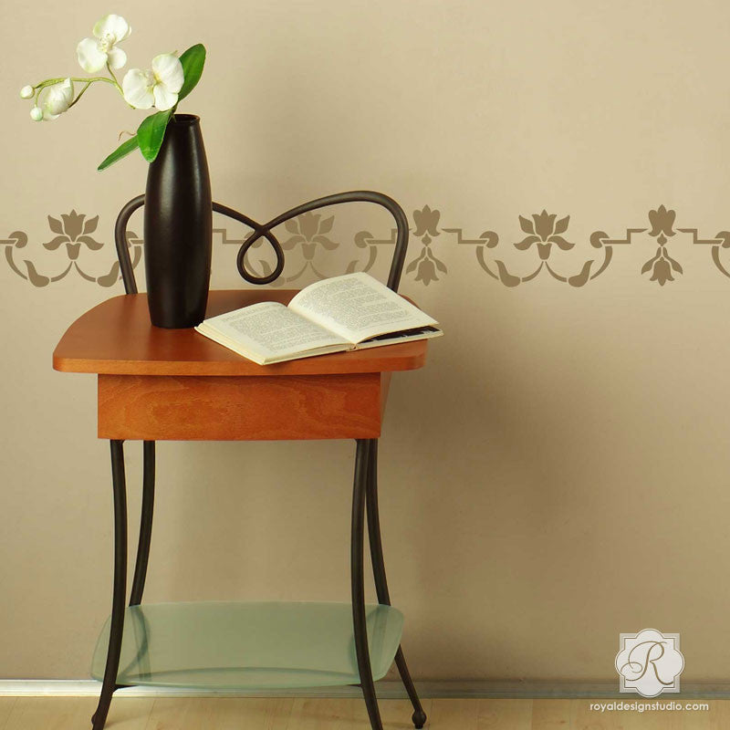 Moroccan Flower Border Stencils for Painting Walls - Royal Design Studio