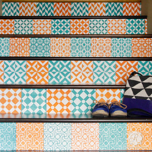 Colorful Moroccan Wall Decor and Tile Stencils - Royal Design Studio