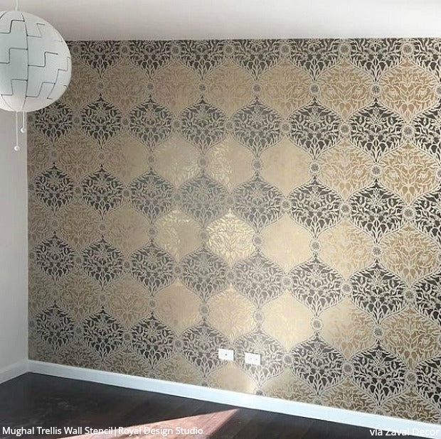 Mughal Trellis Moroccan Wall Stencil