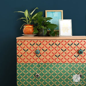 Maple Leaves Designs Painted Custom Furniture Stencils - Royal Design Studio