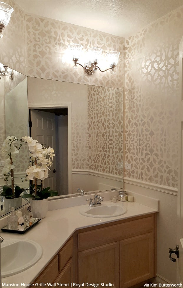 Mansion House Grille Trellis Wall Stencil