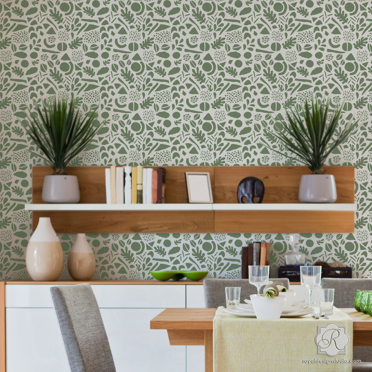 Modern Geometric Shapes Wall Stencils for DIY Nursery Kids Decor