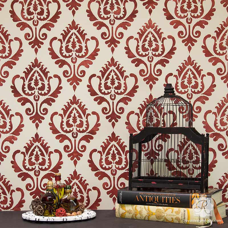 Ikat Stencil Pattern for Painting Walls and Furniture - Royal Design Studio