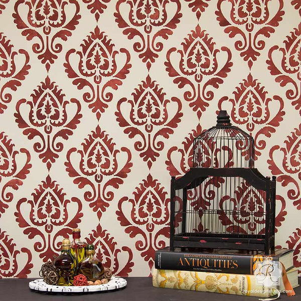 Ikat Stencil Pattern for Painting Walls and Furniture - Royal Design Studio