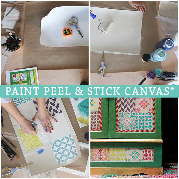 Paint Peel and Stick Canvas - Removable Canvas for Stenciled Decor Projects - Royal Design Studio