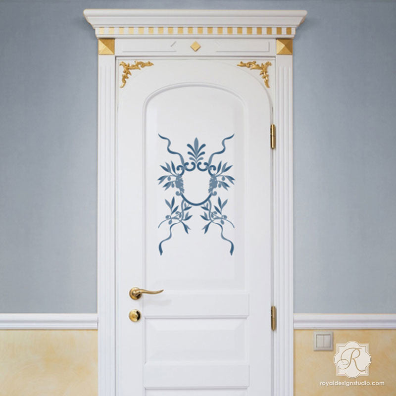 Painted Door with Italian Stencils - DIY Classic Wall Stencils - Royal Design Studio