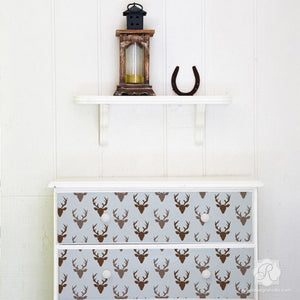 Deer Antlers and Deer Heads - Trendy Furniture Stencils from Bonnie Christine for Royal Design Studio