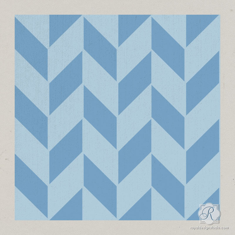 Modern DIY Decor with Herringbone Pattern Craft Stencils - Royal Design Studio