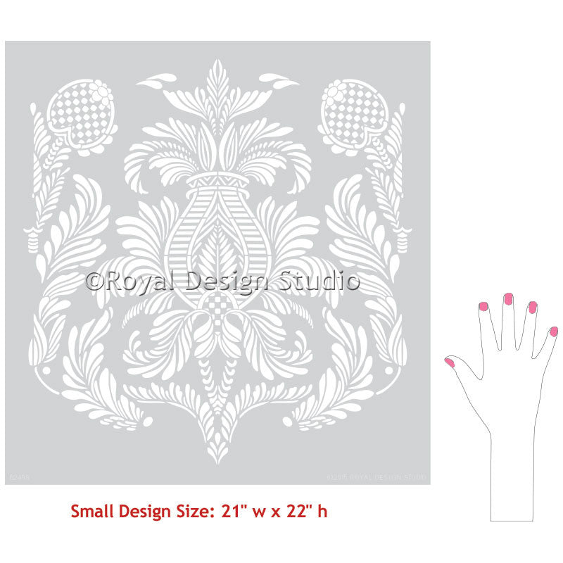 Decorating Your Bedroom or Living Room with Elegant Victorian Wallpaper Designs - Isle of Palms Damask Wall Stencils - Royal Design Studio