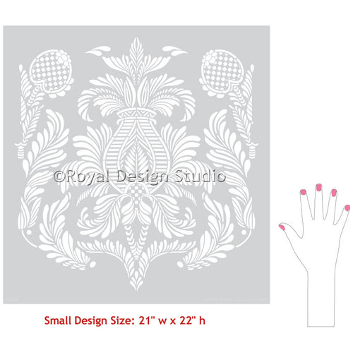 Large Damask Wall Stencils | French & Vintage Wallpaper