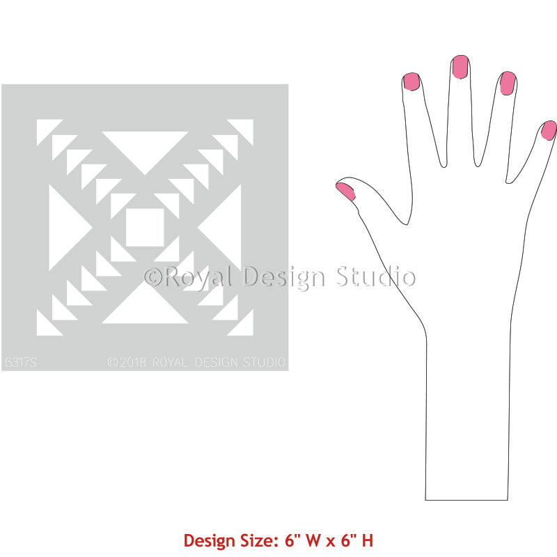 Decorating Flooring or Wall with Concrete Quilt Tile Stencils - Royal Design Studio