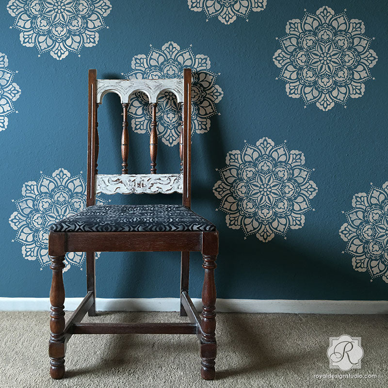 DIY Wallpaper and Wall Art with Mandala Decor Patterns - Royal Design Studio Wall Stencils-S