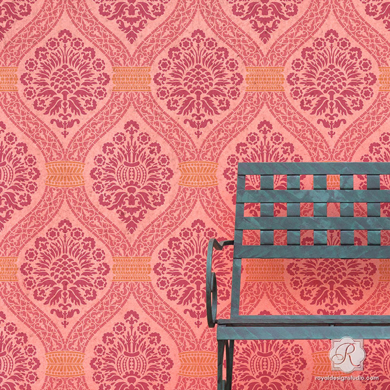 Macedonia Damask Wall Stencil