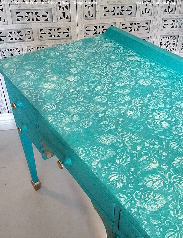 Allover Brocade Furniture Stencil