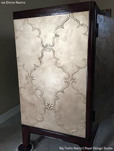 Raj Trellis Indian Wall Stencil