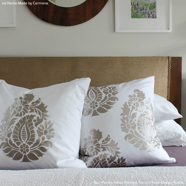 Rani Paisley Indian Damask Wall Stencil