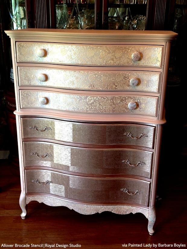 Allover Brocade Furniture Stencil