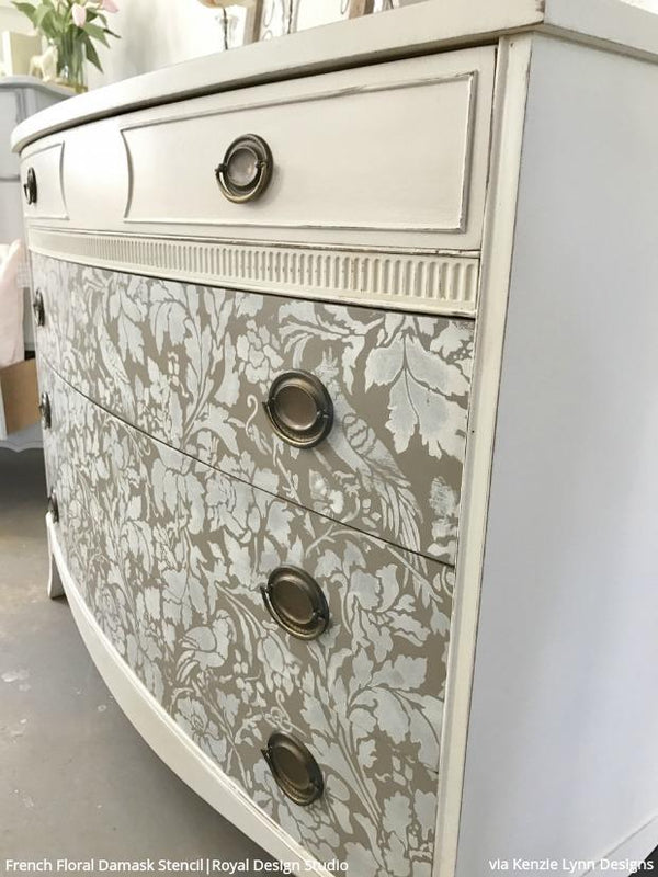 French Floral Damask Wall Stencil