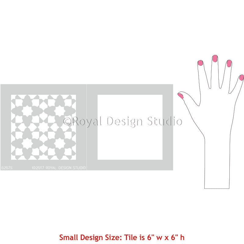 Small Tile Stencils for Decorating with Classic Spanish Floor Patterns - Royal Design Studio