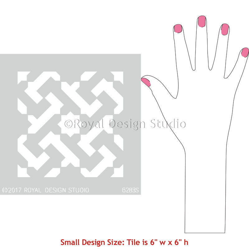 Moroccan Pattern and Decorating Idea using Geometric Floor Stencils - Royal Design Studio