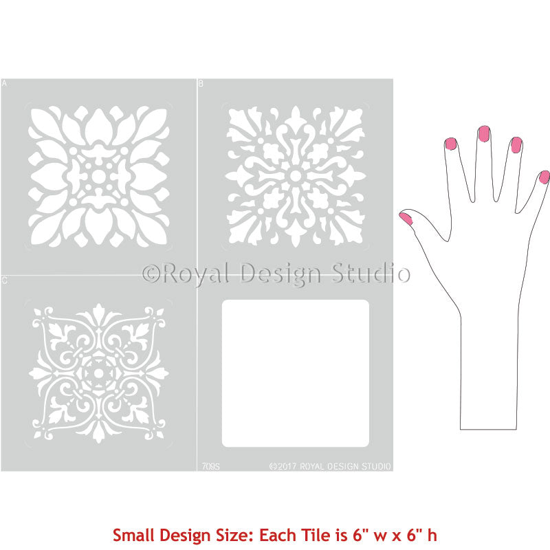 Classic Tile Designs for Stenciled Floor Makeover - Royal Design Studio