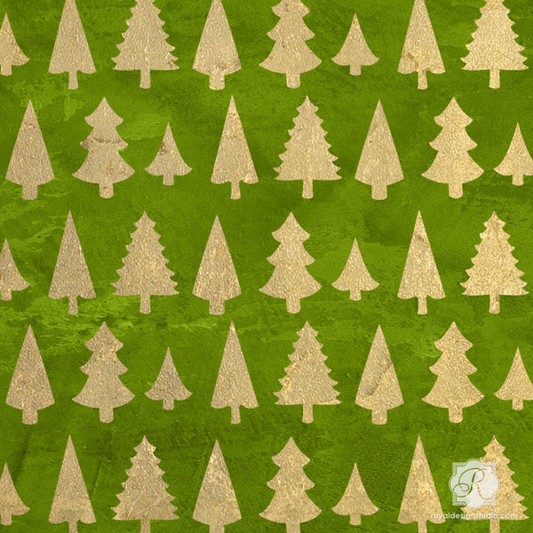 Christmas Trees Holiday Craft Stencils - Royal Design Studio