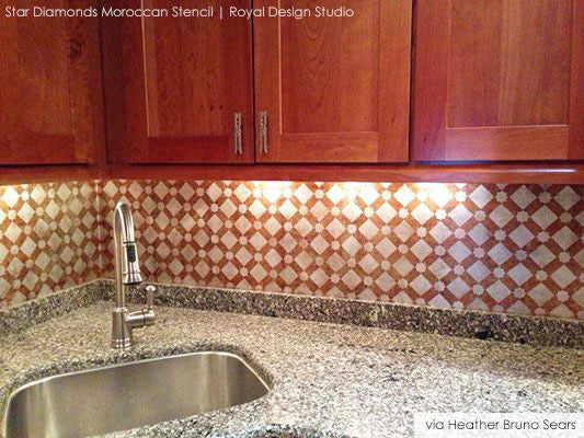 Star Diamonds Geometric and Modern Moroccan Stencils - Royal Design Studio