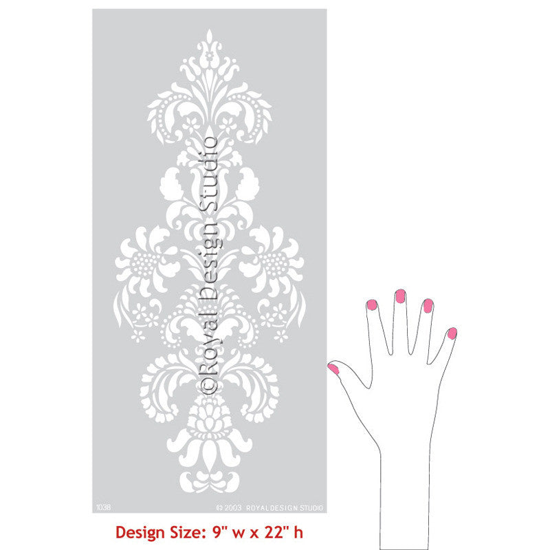 DIY Stenciled Furniture, Cabinets, Doors, and more with Delicate Floral Furniture Stencils - Royal Design Studio
